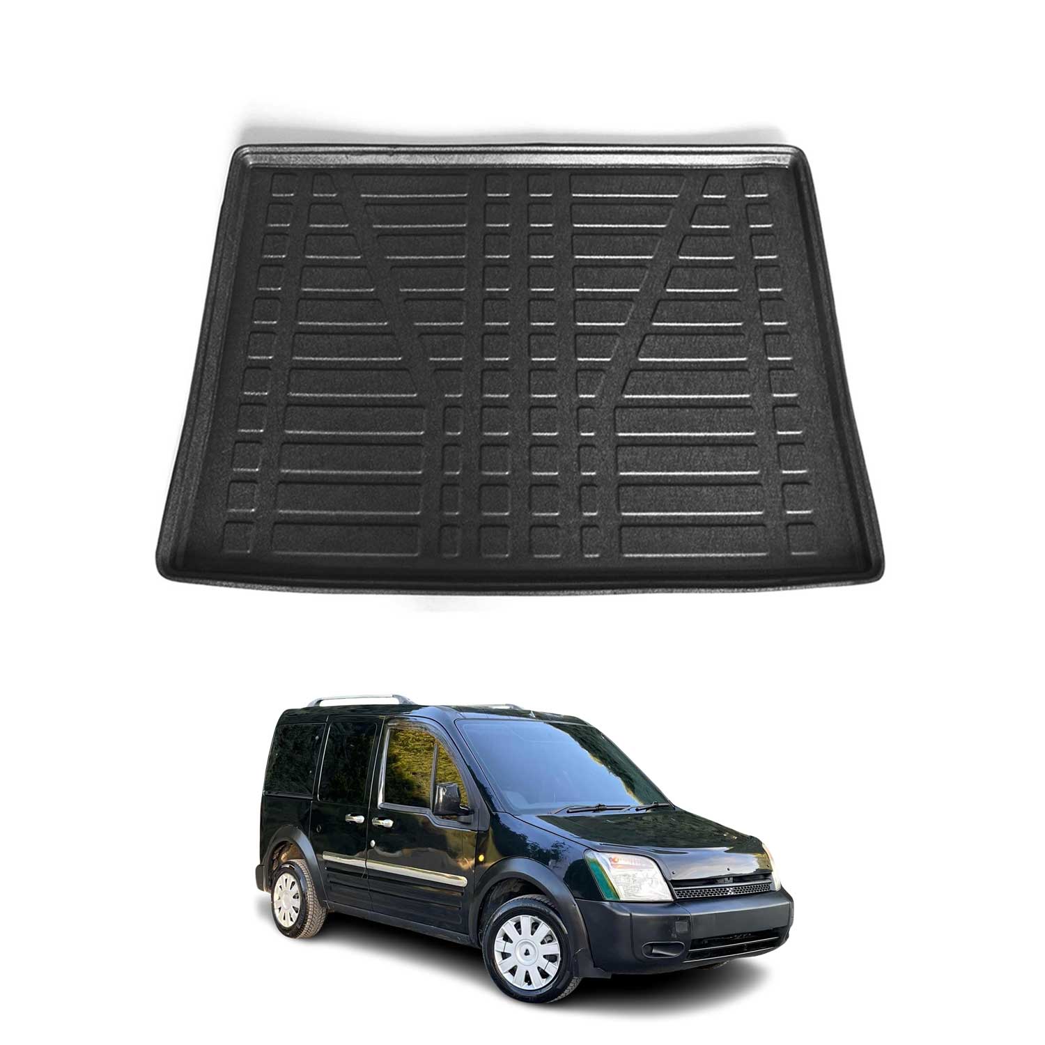 Kofferraumwanne Laderaumwanne für Ford Connect 2002-2009 Gummi TPE Schwarz