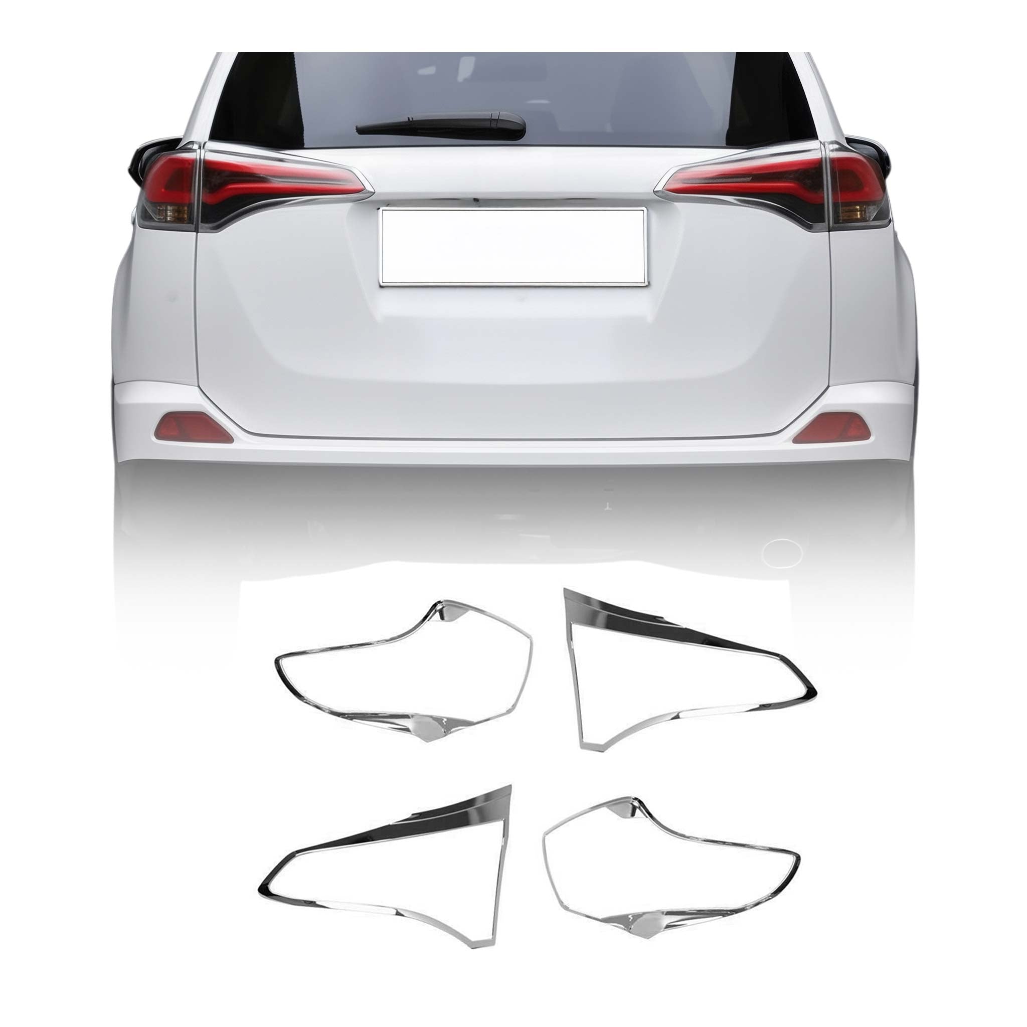 Rücklicht Leisten Heckleuchte für Toyota RAV4 2019-2025 Chrom ABS Silber 2tlg