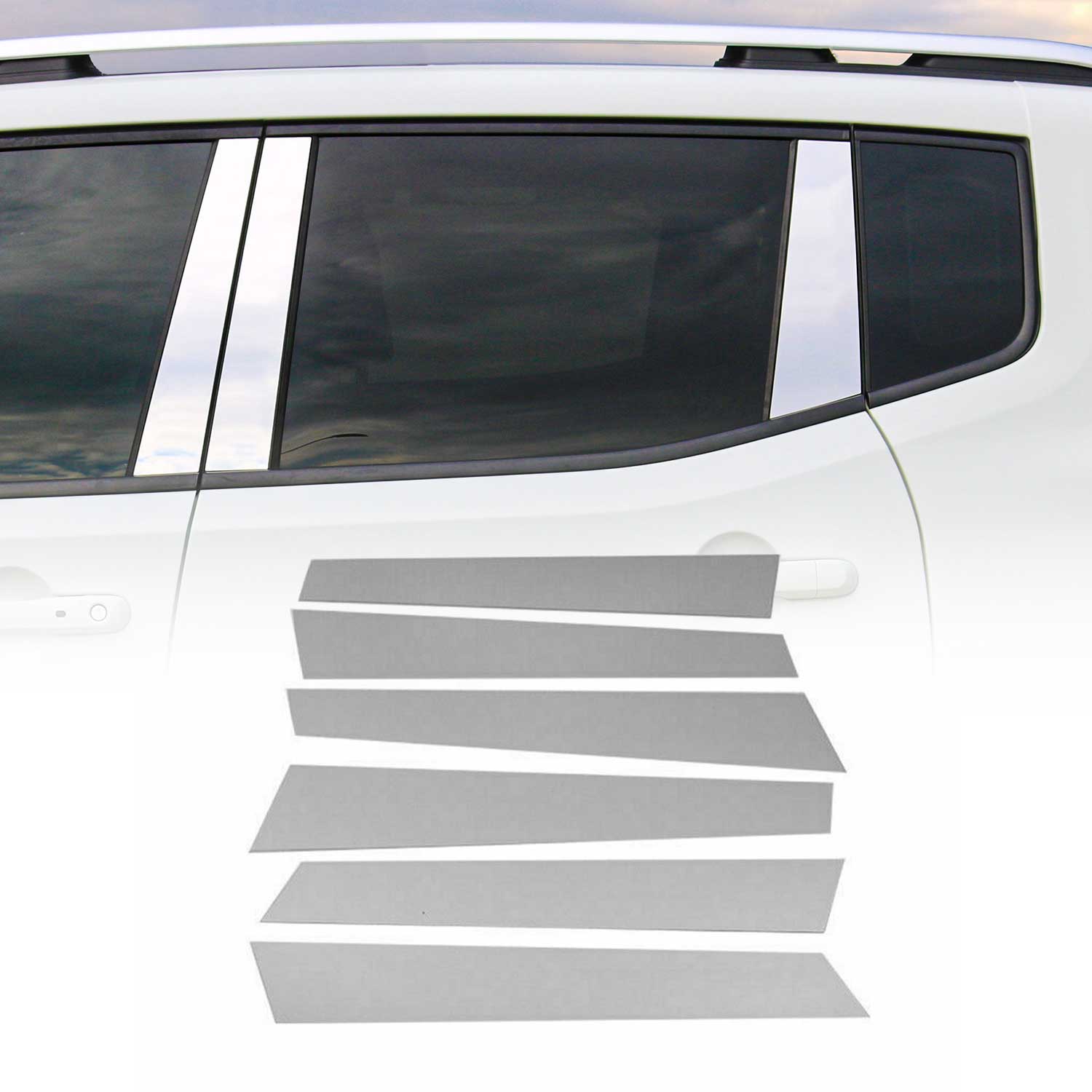 B Säulen Türsäulen für Nissan Navara 2006-2016 Edelstahl Chrom 6tlg