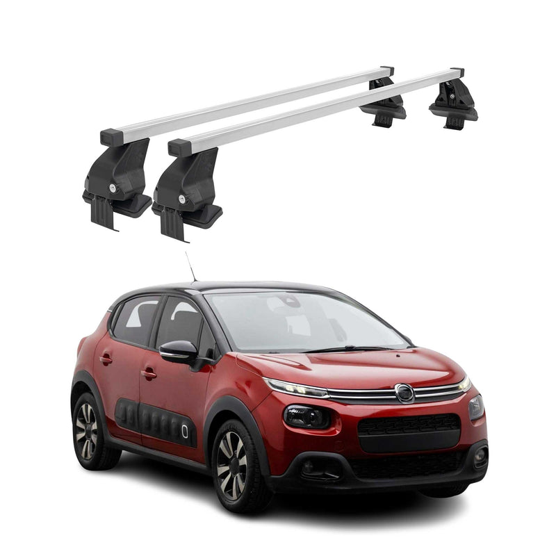 Menabo Dachträger Grundtäger für Citroen C3 2016-2024 50kg Stahl Silber 2 tlg