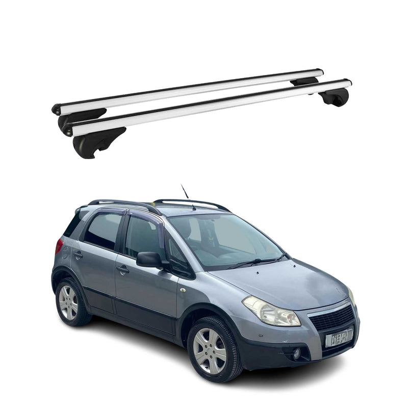 Dachträger Grundtäger für Fiat Sedici 2005-2014 75kg Aluminium Silber 2 tlg