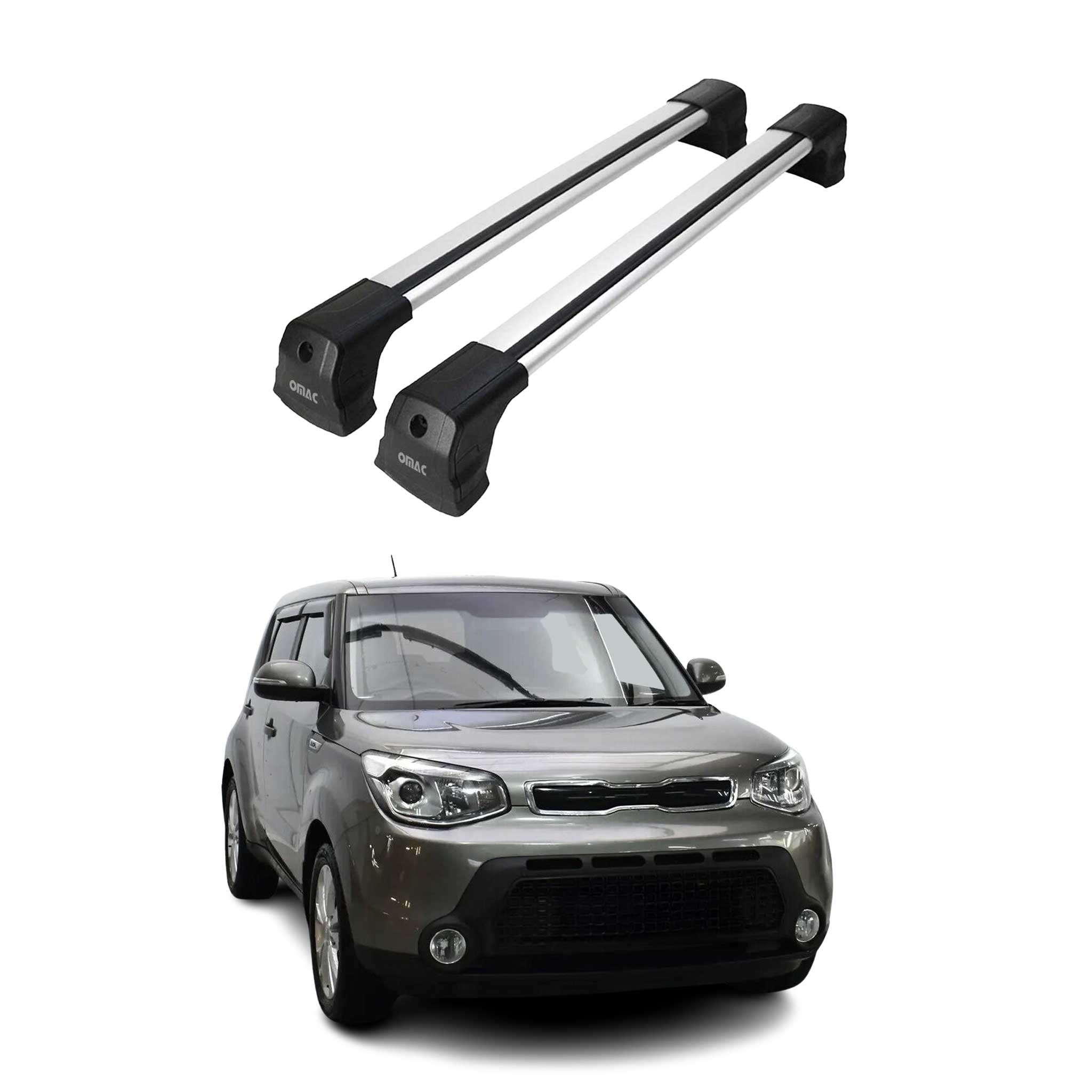 Dachträger Gepäckträger für Kia Soul 2013-2019 Grundträger Aluminium Grau 2x