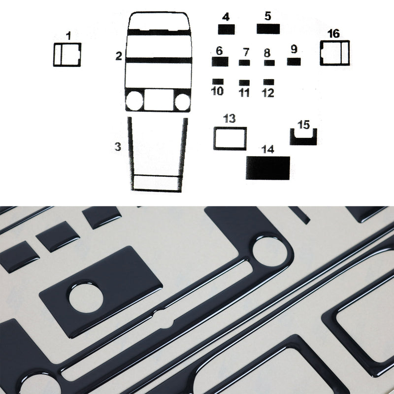 Innenraum Dekor Cockpit für Suzuki Vitara 1993-1998 Piano Schwarz Optik 16tlg