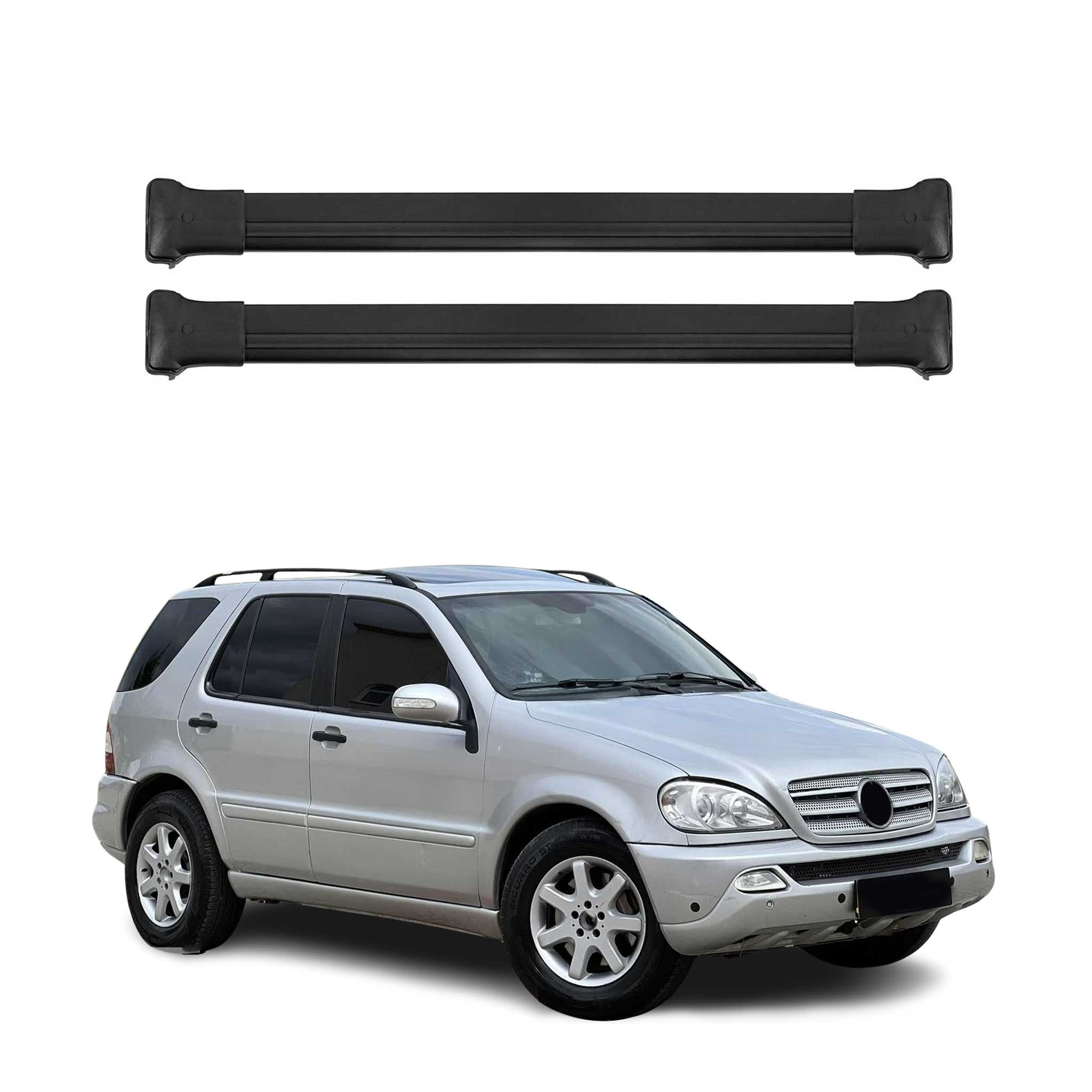 Dachträger Gepäckträger für Mercedes M Klasse W163 1998-2005 Aluminium Schwarz