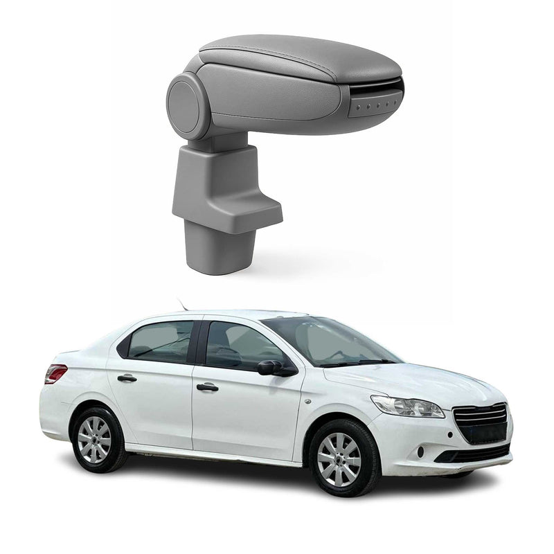 Mittelarmlehne Armlehne Mittelkonsole für Peugeot 301 2012-2021 PU-Leder Grau