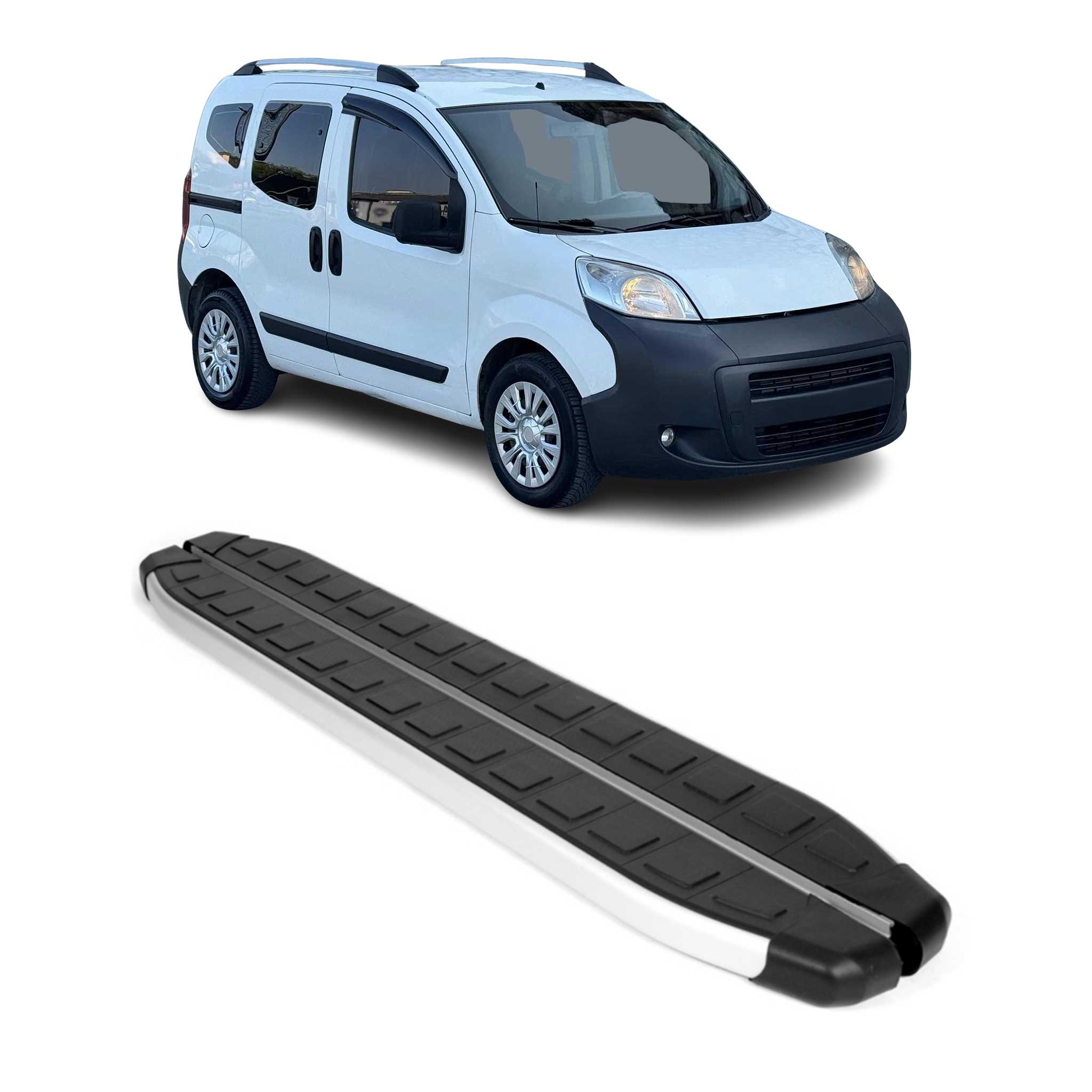 Seitenbretter Trittbretter für Peugeot Bipper 2008-2017 Aluminium Schwarz