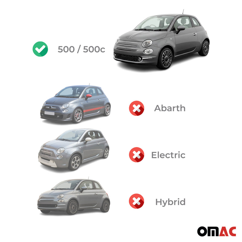 Fußmatten & Kofferraumwanne Set für Fiat 500 2007-2015 Gummi TPE Schwarz 5x