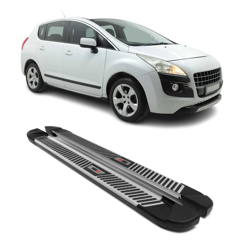 Trittbretter Seitenbretter Seitenschweller für Peugeot 3008 2009-16 Alu Schwarz
