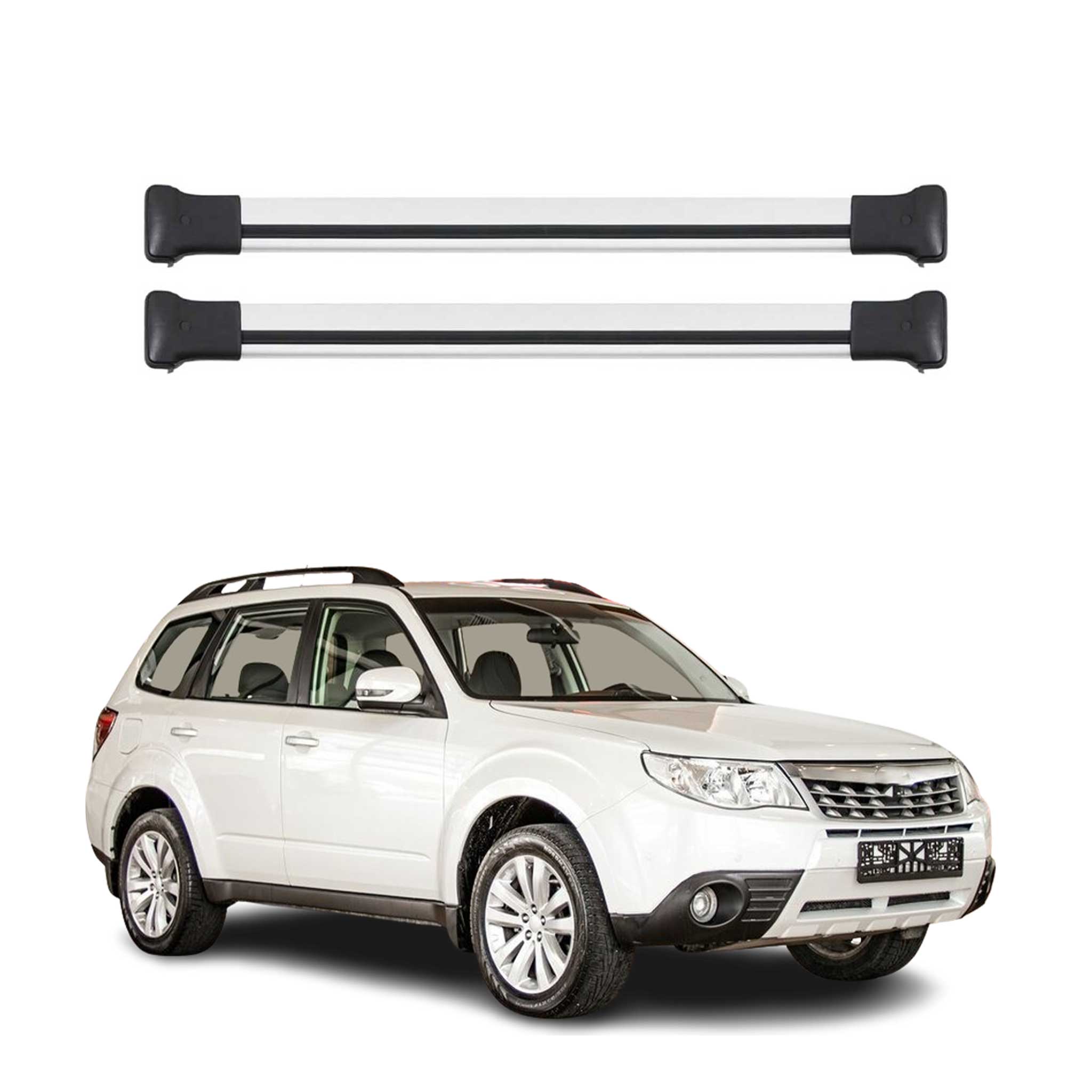 Dachträger Grundtäger für Subaru Forester V 2018-2025 75kg Aluminium Grau 2 tlg