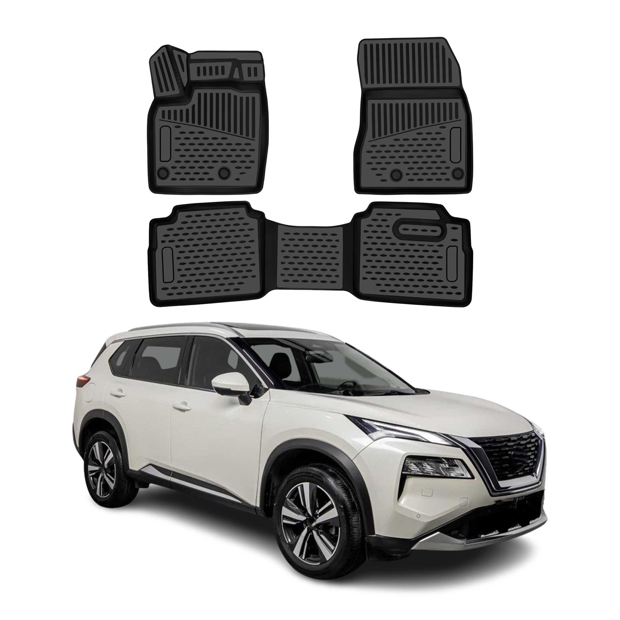 OMAC Gummimatten Fußmatten für Nissan X-Trail T33 IV Petrol 2022-26 TPE Schwarz