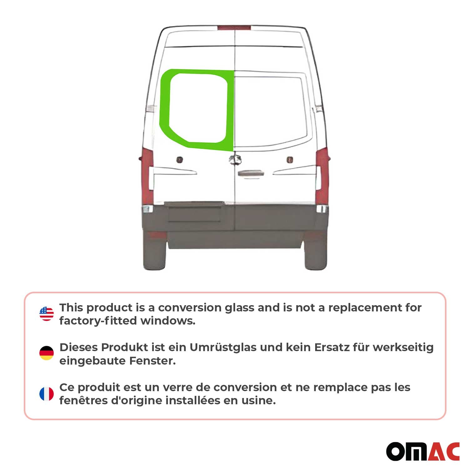 Heckscheibe Fenster für Mercedes Sprinter W907 2018-2026 Links L1 L2 L3 L4