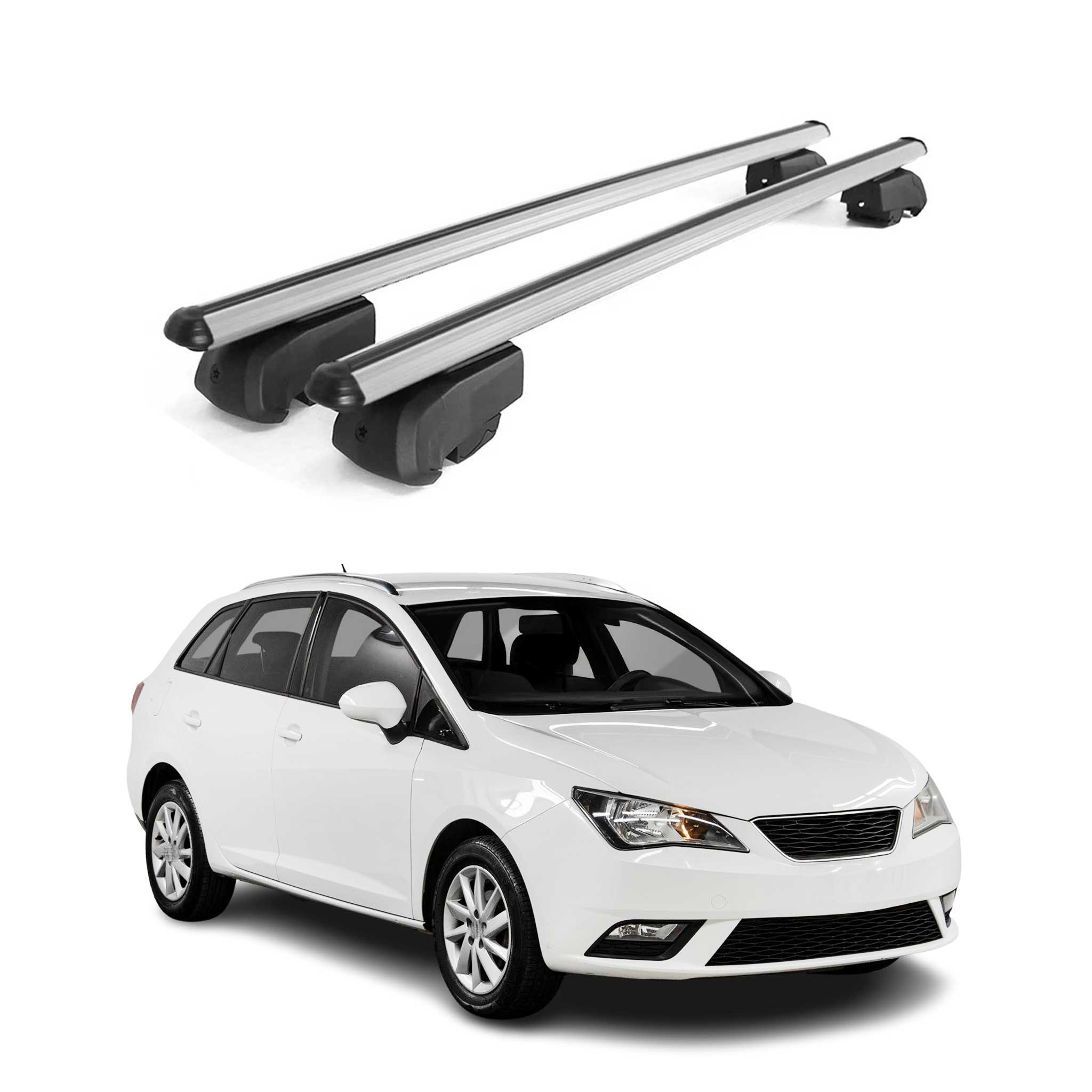 Dachträger Gepäckträger für Seat Ibiza 6J SW 2009-2016 ABE Aluminium Grau 2x