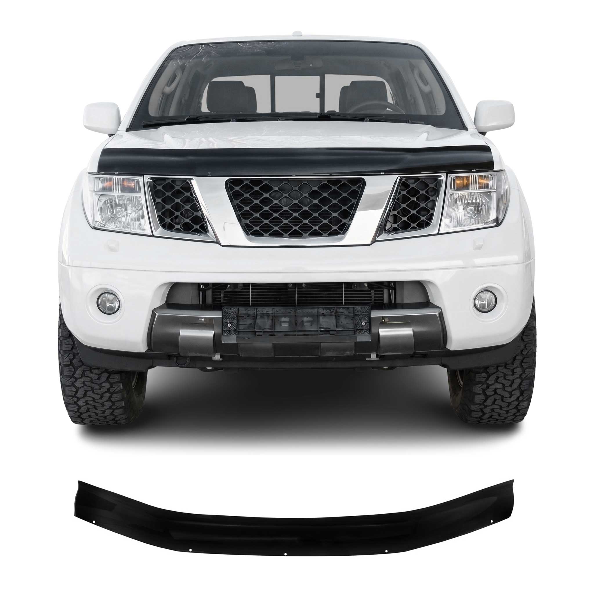 Motorhaube Deflektor Steinschlagschutz für Nissan Pathfinder 2004-2014 Schwarz