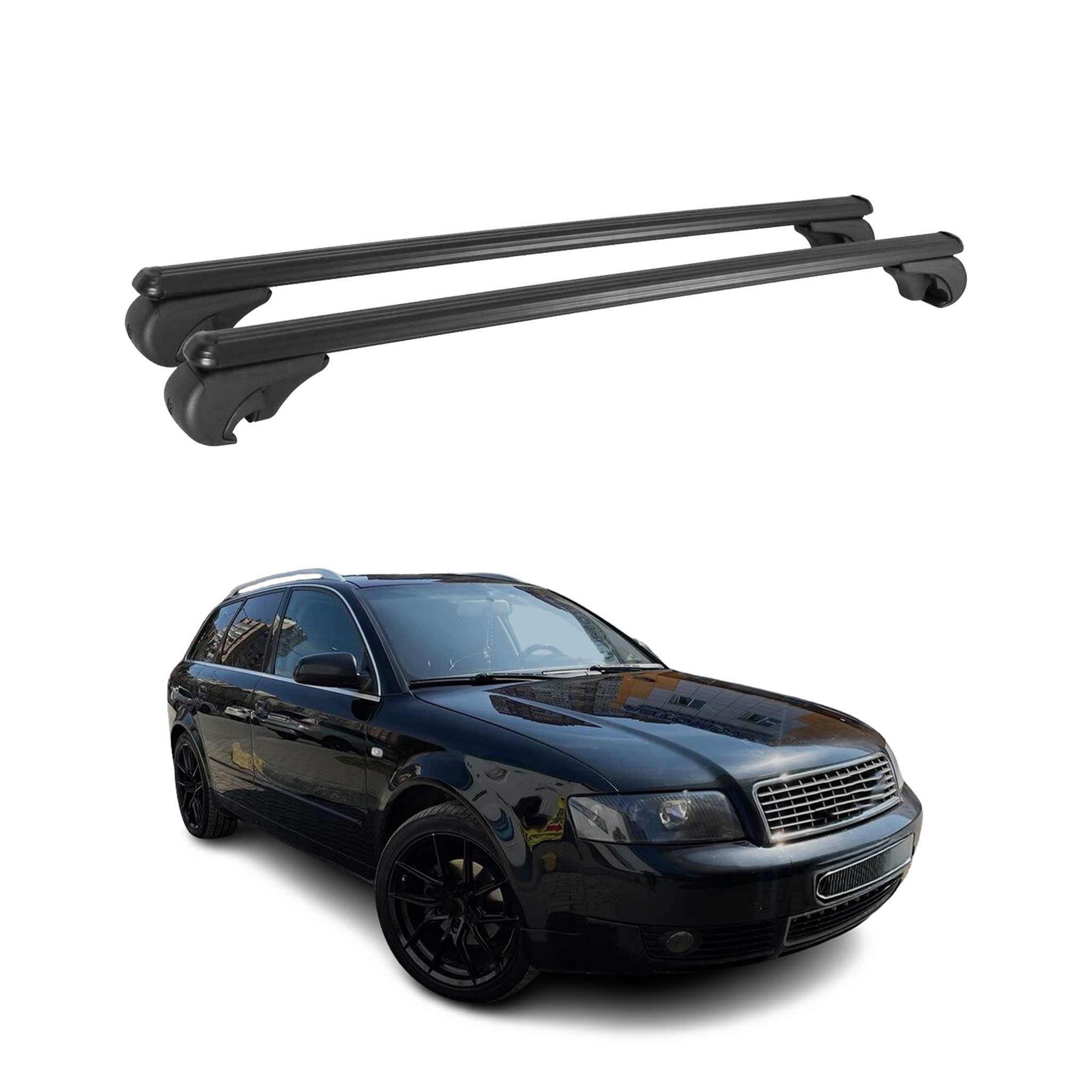 Dachträger Grundtäger für Audi A4 B6 Avant 2001-2004 75kg Alu Schwarz 2 tlg