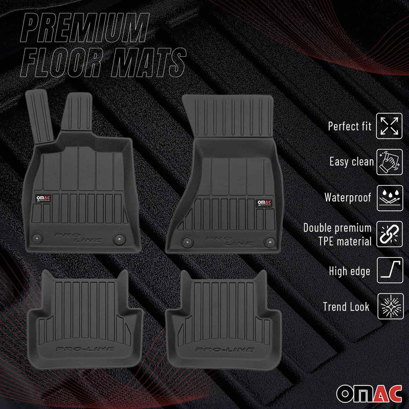 OMAC Gummi Fußmatten für Audi A4 Limo Avant Allroad B8 2007-2016 Premium TPE 4x