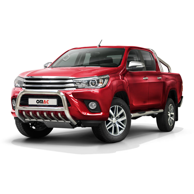 Frontbügel Frontschutzbügel für Toyota Hilux 2015-2022 mit ABE Stahl Silber