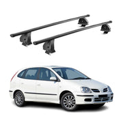Stahl Dachträger für Nissan Almera I Limo 1995-2000 TÜV 75 kg 2tlg Schwarz