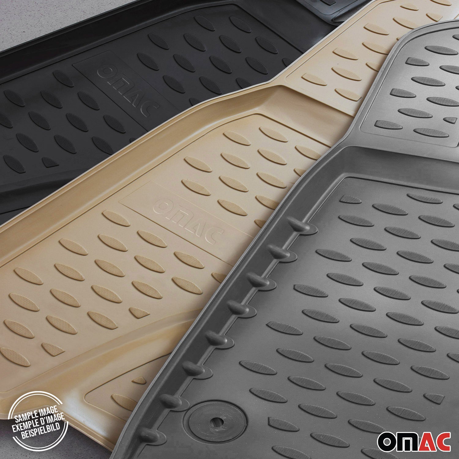 OMAC Gummimatten Fußmatten für VW Golf mk5 Variant 2007-2009 TPE Automatten Grau