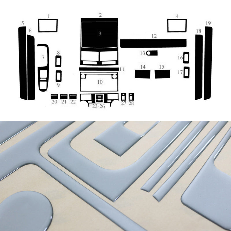 Innenraum Dekor Cockpit für VW Touareg 7P 2010-20182 Aluminium Optik 24tlg