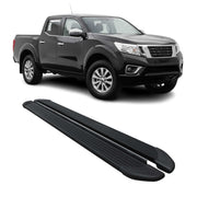 Trittbretter Seitenschutz für Nissan Navara D23 2015-23 DoubleCab Alu Schwarz 2x