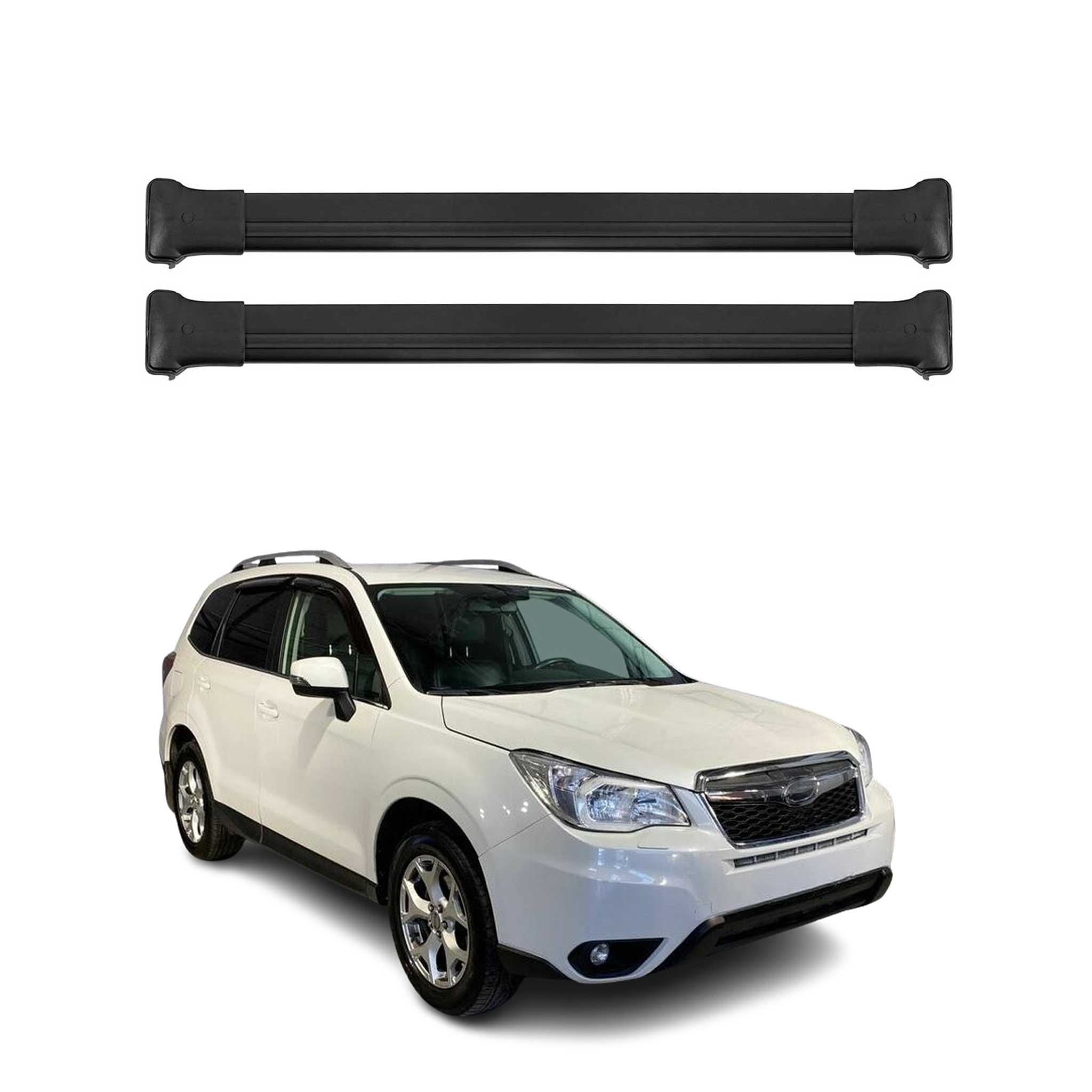 Dachträger Grundtäger für Subaru Forester IV 2013-2018 75kg Alu Schwarz 2 tlg