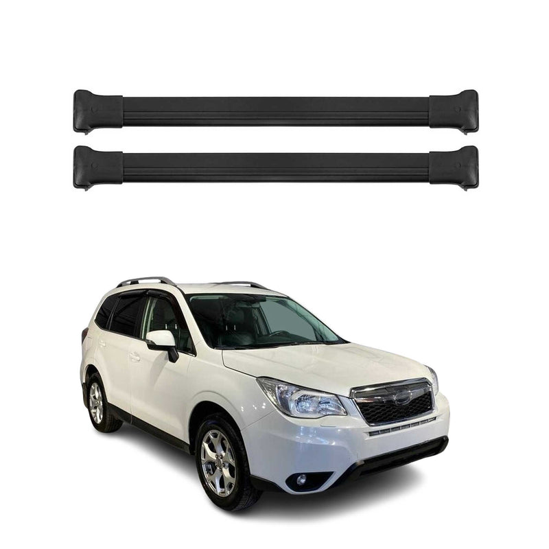 Dachträger Grundtäger für Subaru Forester mk4 2013-2018 75kg Alu Schwarz 2 tlg
