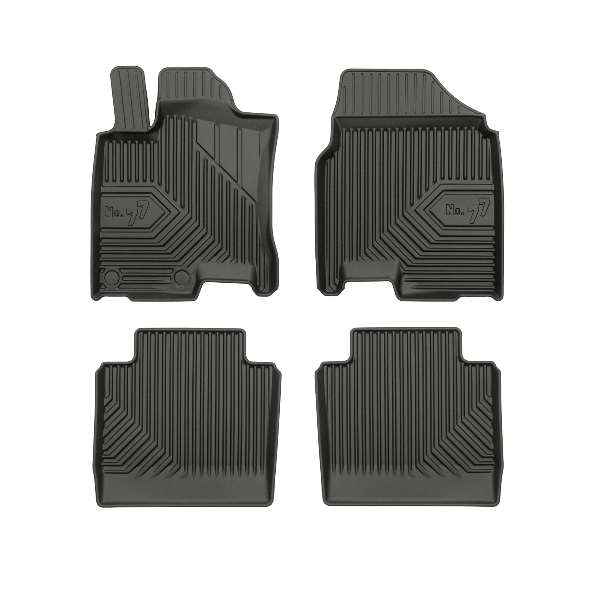 Fußmatten Gummimatten No.77 für Nissan Qashqai+2 I 2006-2013 TPE Schwarz 4 tlg