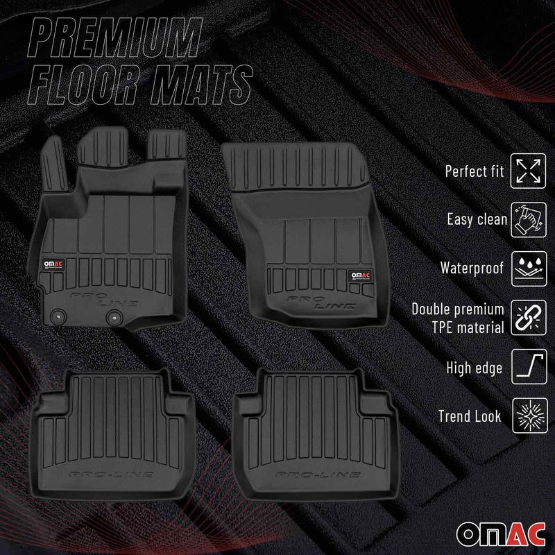 OMAC Gummi Fußmatten für Citroen C-Crosser 2007-2012 Premium Gummi Schwarz 4tlg