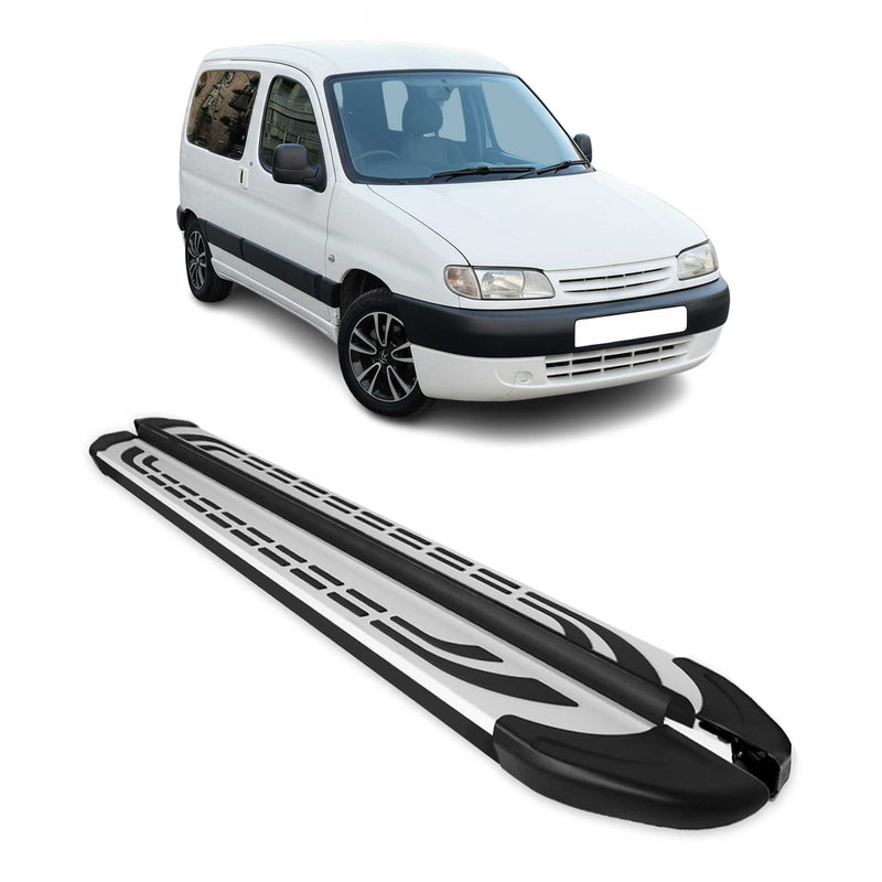 Trittbretter Seitenbretter für Citroen Berlingo L1 Kurzer 1996-2008 Alu Schwarz