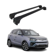 Dachträger Grundtäger für Ssangyong Tivoli 2015-2023 75kg Alu Schwarz 2 tlg