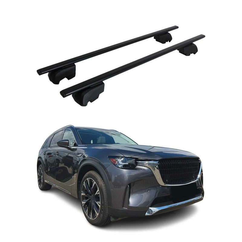 Dachträger Grundtäger für Mazda CX-90 2023-2025 75kg Metall Schwarz 2 tlg