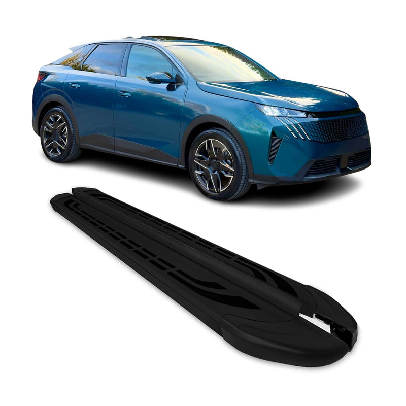 Trittbretter Seitenschweller für Peugeot e-3008 2024-2025 Aluminium Schwarz