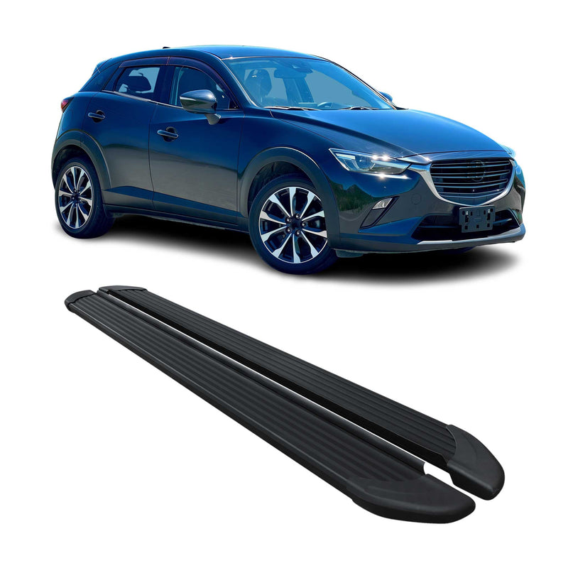 Seitenschweller Trittbretter Schweller für Mazda CX-3 2015-2025 Alu Schwarz
