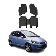 OMAC Gummimatten Fußmatten für Honda Jazz 2001-2008 TPE Automatten Schwarz 4x