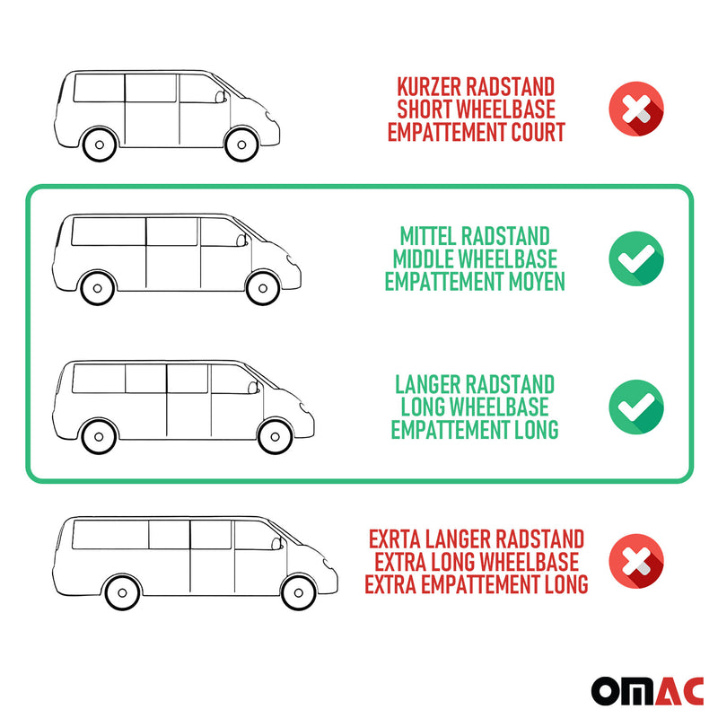 Trittbretter Seitenschweller für Toyota Proace 2016-2025 L2 L3 Alu Schwarz