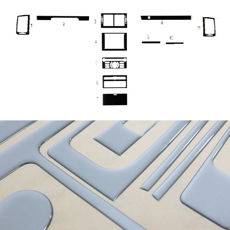 Innenraum Dekor Cockpit für Peugeot 407 2004-2011 Aluminium Optik 11tlg