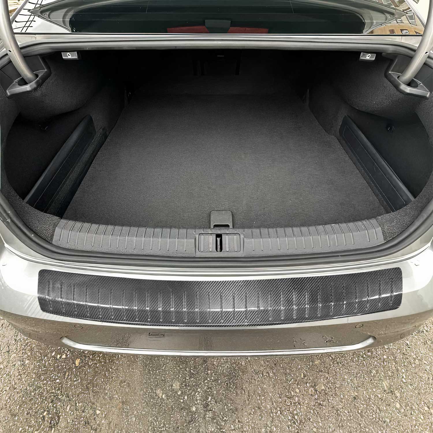 Ladekantenschutz Stoßstange für VW Passat B7 Limo 2010-2014 Echt Carbon Schwarz