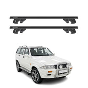 Dachträger Grundtäger für Ssangyong Musso FJ 1993-2004 Alu 90kg TÜV Schwarz 2tlg