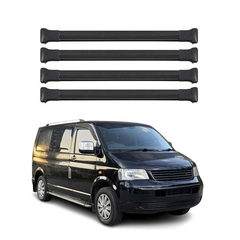 Dachträger Grundtäger für VW Transporter T5 2003-2015 75kg Alu Schwarz 4 tlg