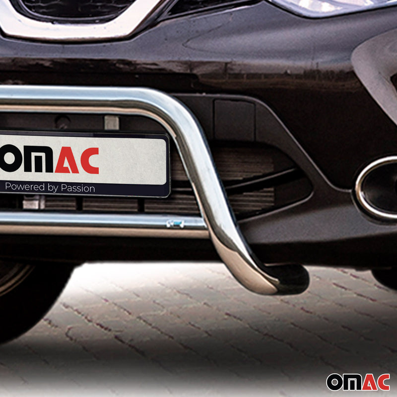 Frontbügel Frontschutzbügel für Nissan Qashqai 2013-2017 mit ABE Stahl Silber