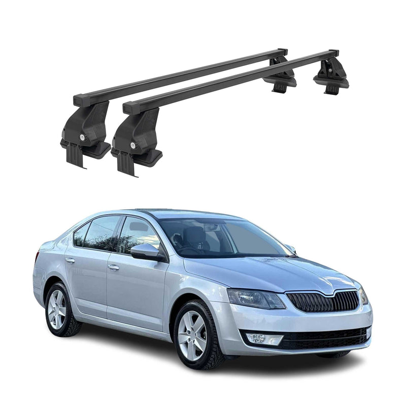 Menabo Dachträger für Skoda Octavia mk3 2013-2017 Pre-FL 50kg Stahl Schwarz 2x