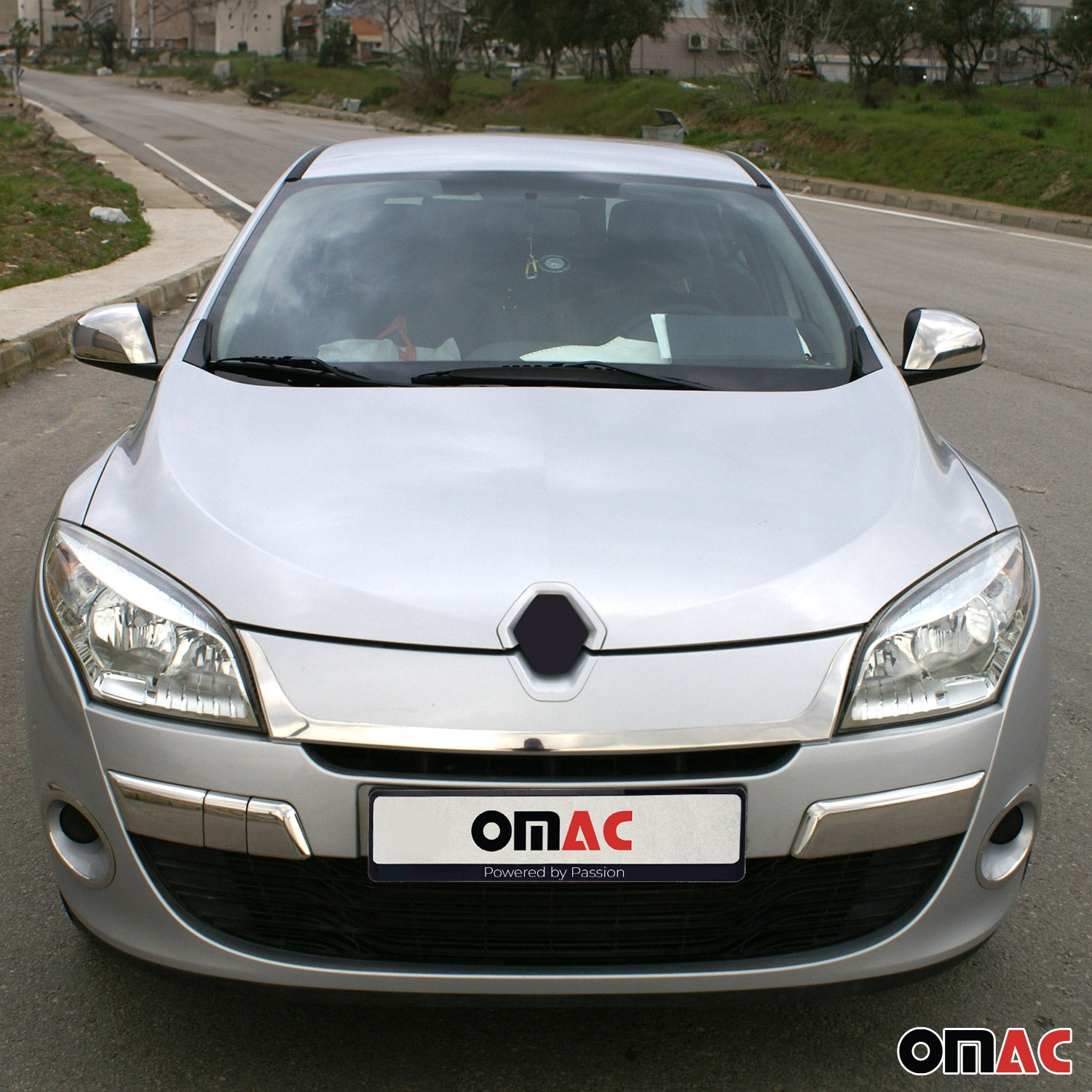 Kühlergrill Leisten Grillleisten für Renault Megane 2009-2012 Edelstahl Chrom