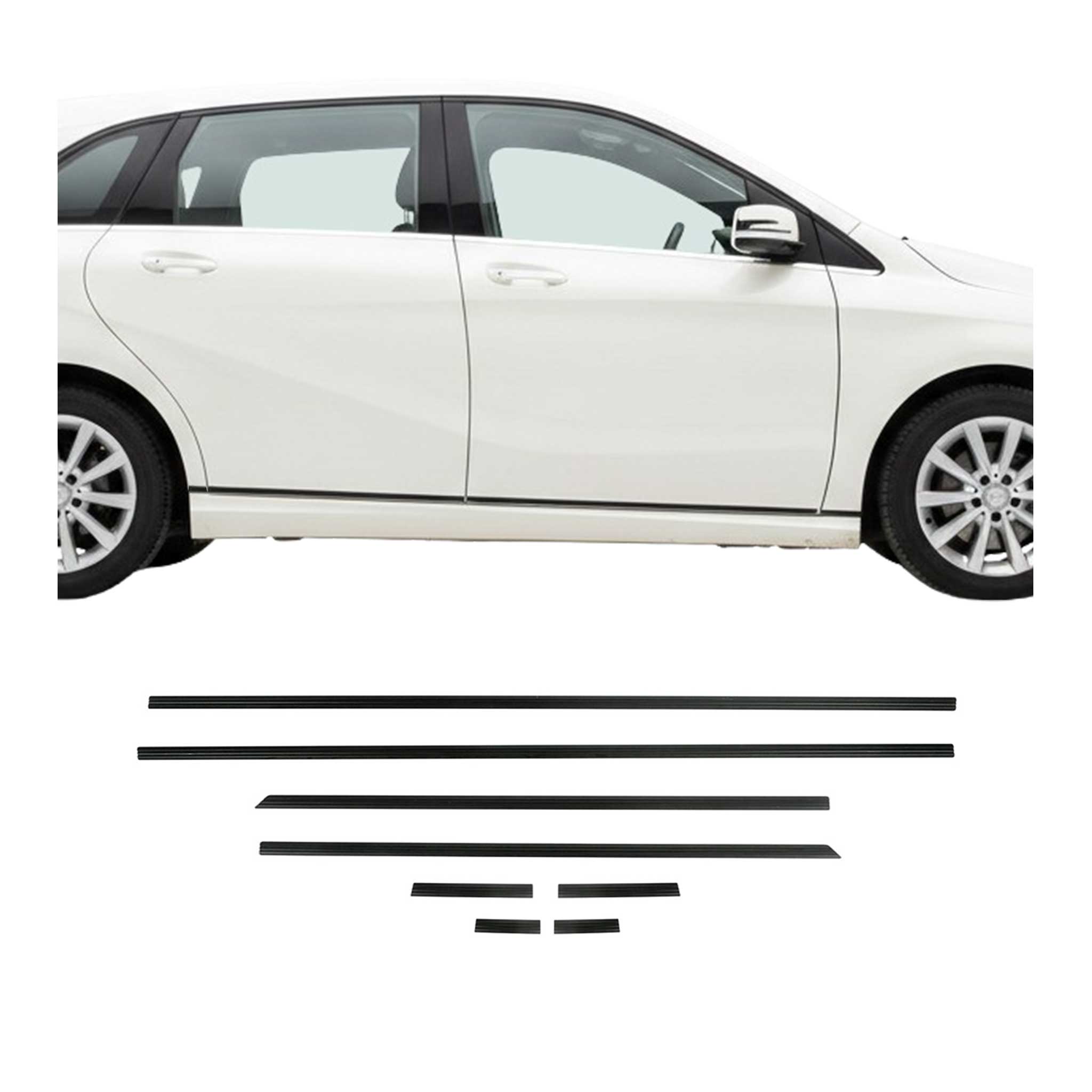 Seitentürleiste Türschutzleiste für Mercedes B Klasse W246 2011-2018 Alu 8x