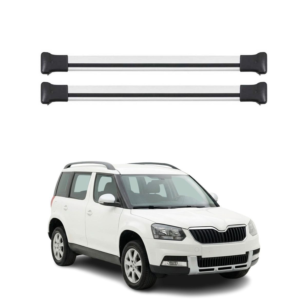 Dachträger Gepäckträger für Skoda Yeti 2009-2017 Relingträger Alu Silber 2x