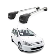 Dachträger Grundträger für Peugeot 307 Kombi 2001-2008 Aluminium 75kg Grau 2tlg