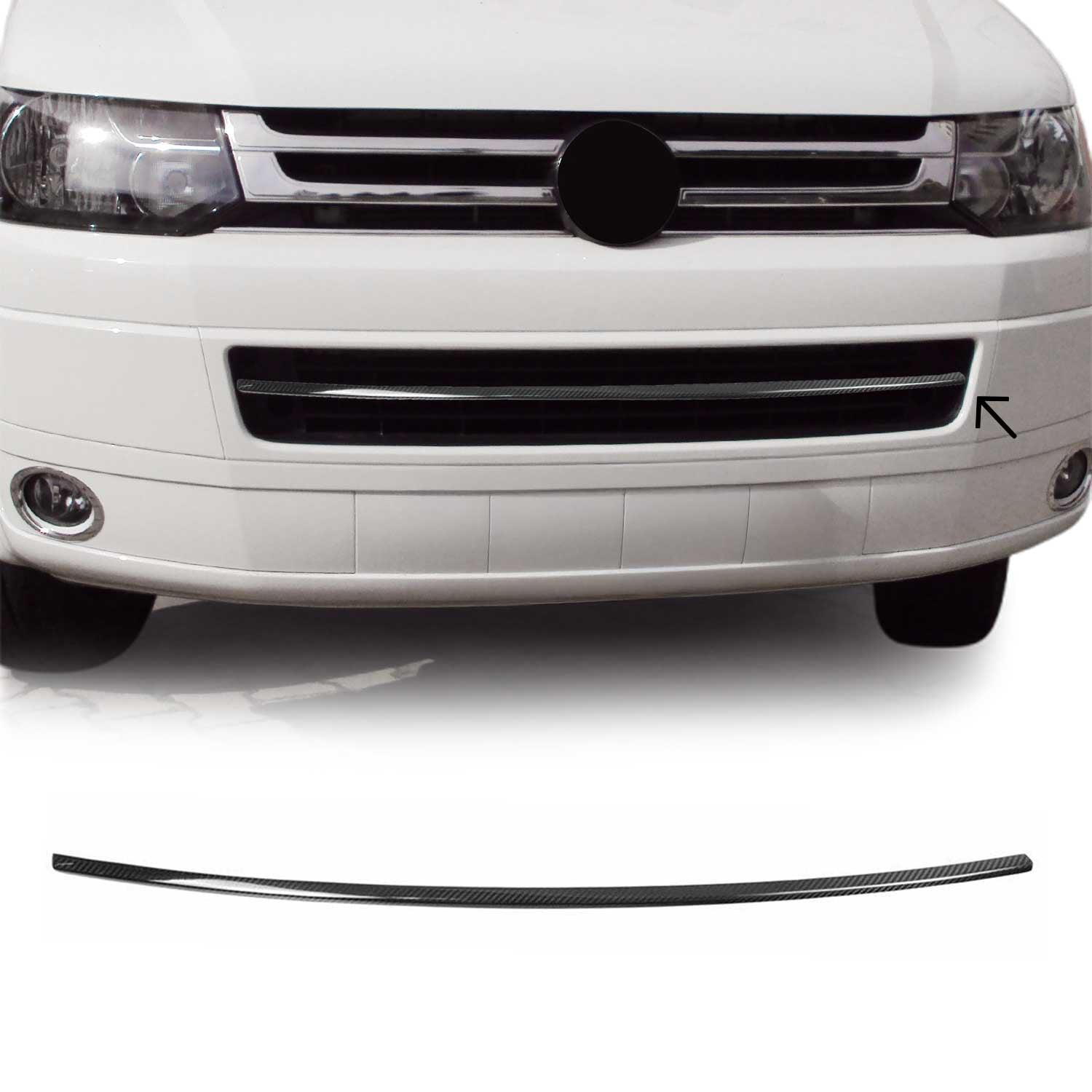 Kühlergrill Grillleisten für VW Transporter Multivan 2009-2015 Kohlefaser Carbon
