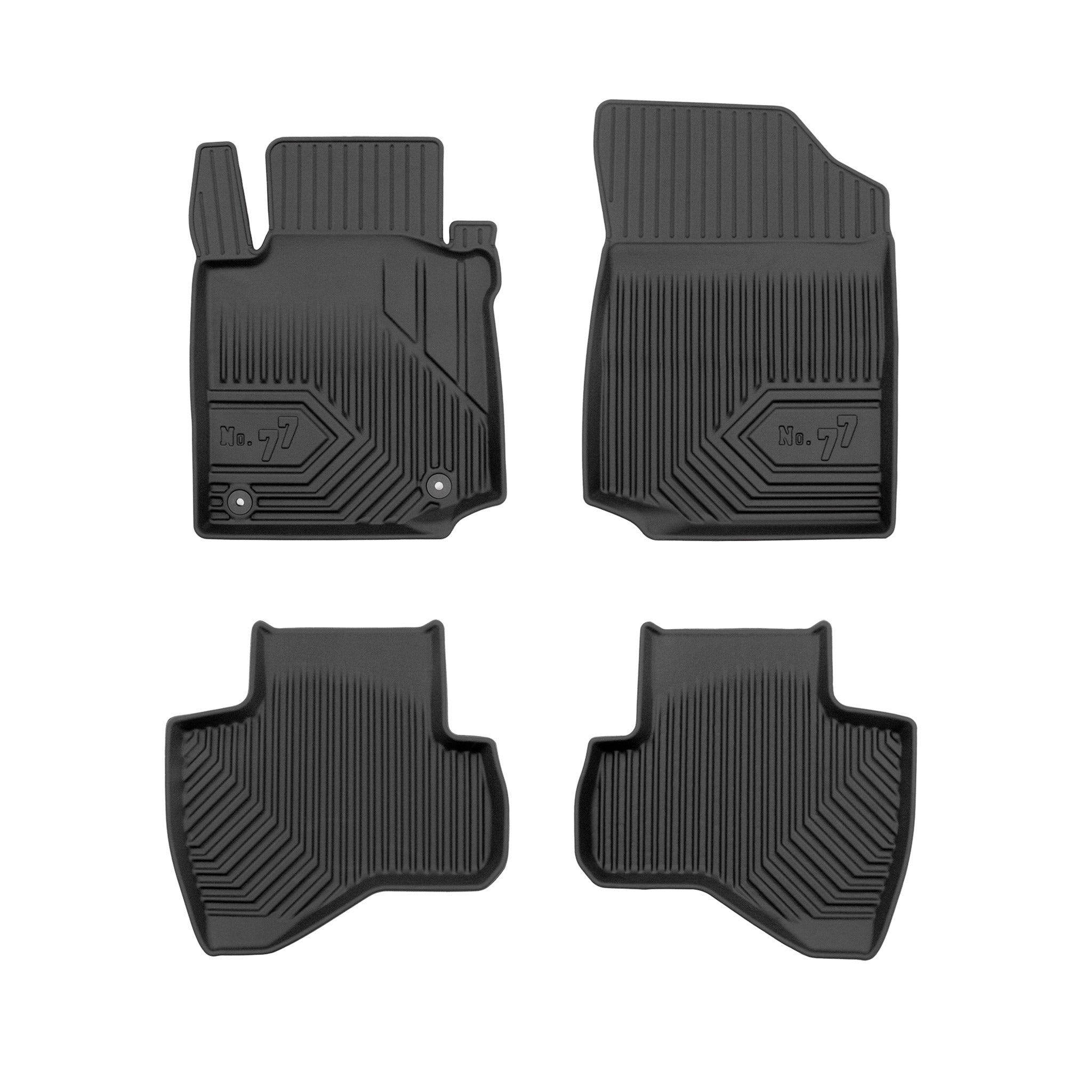 Fußmatten Gummimatten No.77 für Peugeot 107 2005-2014 TPE Gummi Schwarz 4 tlg