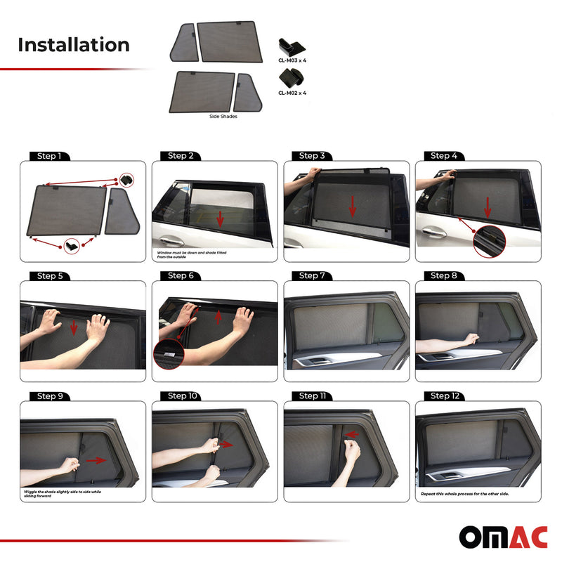 Sonnenschutz Seitenfenster für BMW 5er Touring G31 2017-2023 Heckscheibe 2tlg