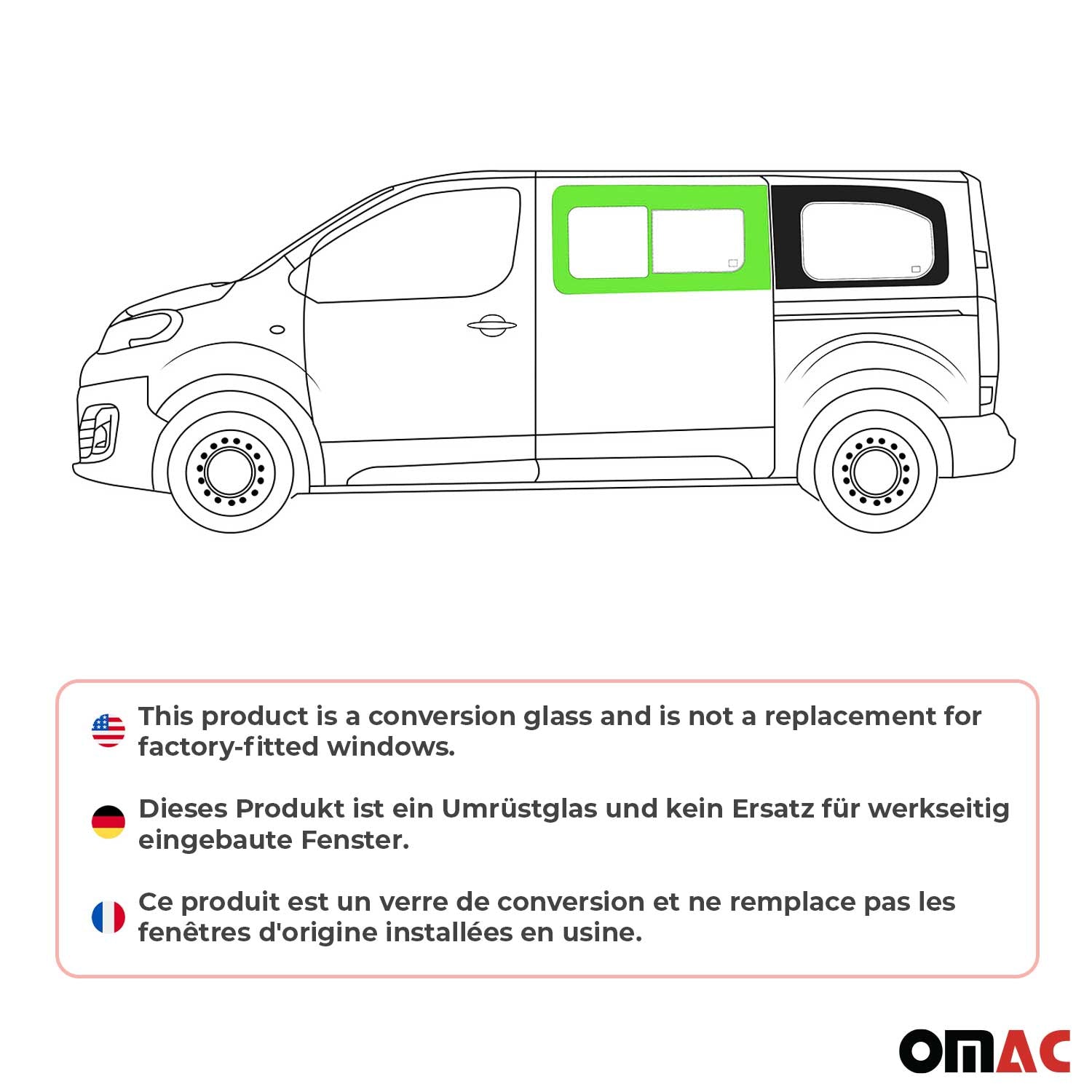 Schiebefenster Seitenfenster für Opel Vivaro 2019-2026 Auto Fenster Links L2 L3