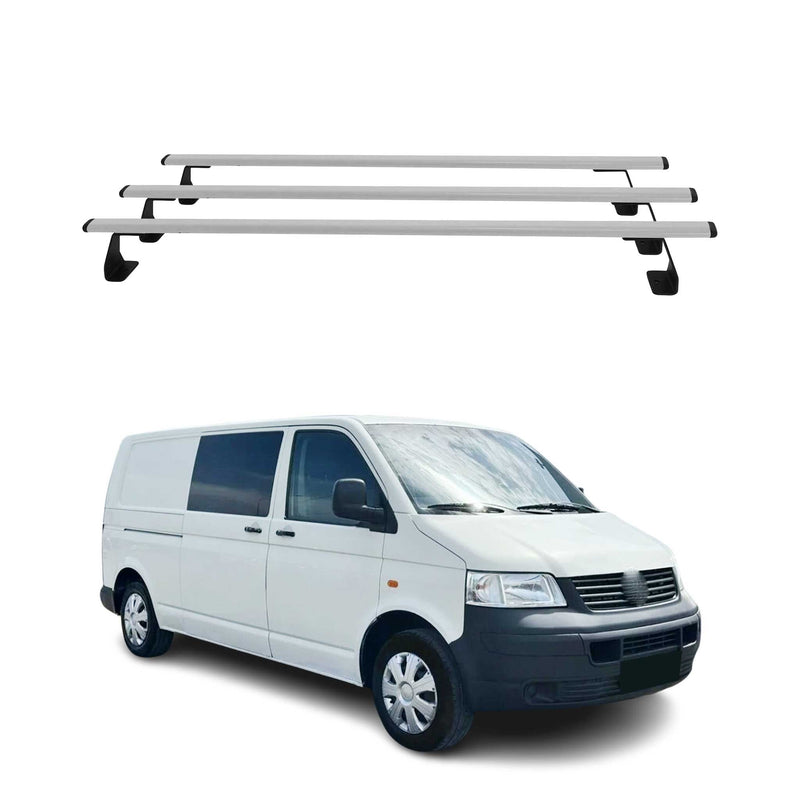 Dachträger Grundtäger für VW T5 Caravelle 2003-2015 75kg Stahl Silber 3 tlg